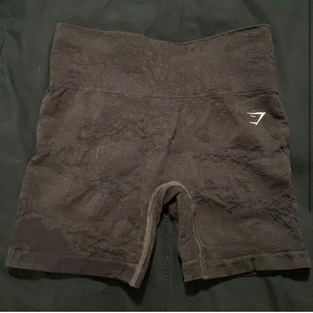 Black gym shark spandex shorts